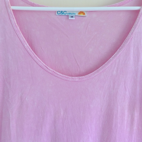 C&C California Pink Scoop neck t-shirt, M - Picture 4 of 4